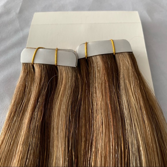 Tape Ins Hair Extensions 100% Human Hair Color 3P/27  22” Length 40 Pcs - Picture 3 of 5